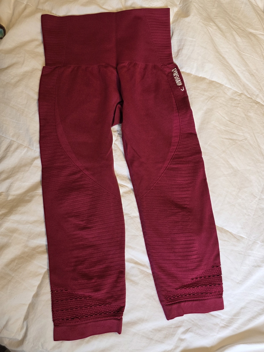 Gymshark OG Seamless Leggings - Burgundy - Capri Length - Small